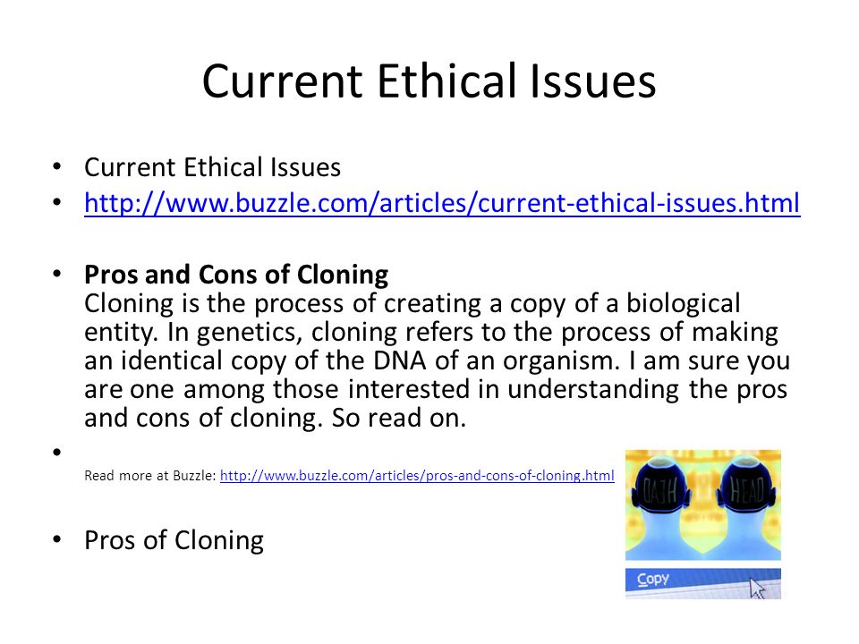 Current ethical issues